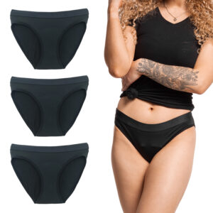 Spandex / Lycra Period Panties Bikini Black – Pack of 3